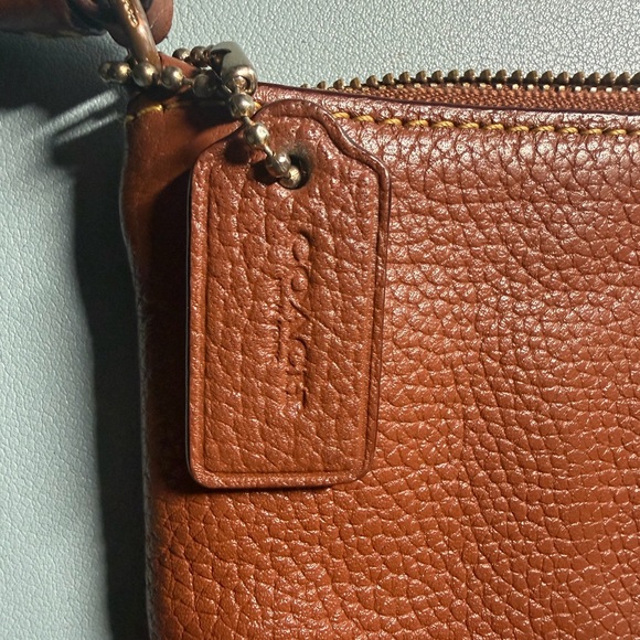 Coach Tan Leather Zip Wristlet - Picture 5 of 9